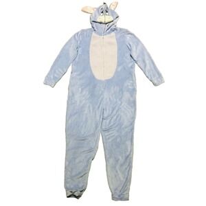 Disney Eeyore Hooded One‎ Piece Sleepwear Pajamas Jump Suit Adult M